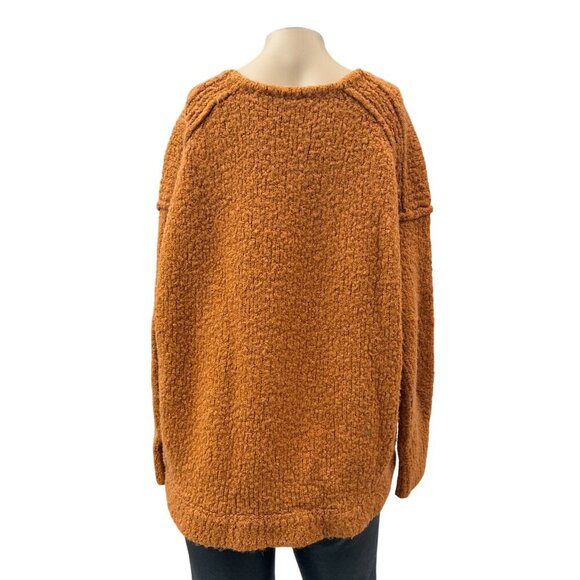 Free People Women Sweater Alpaca Oversized Fuzzy Knit Long Sleeve Deep V-Neck XS - Picture 3 of 13